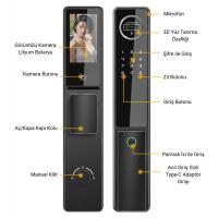 Ninova Akıllı Çelik Kapı Kilidi NAK19 Wifi Tuya Akıllı 3D Yüz Tanıma Parmak İzi