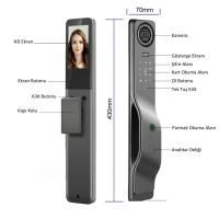 Ninova Akıllı Çelik Kapı Kilidi NAK27 Wifi Tuya Akıllı 3D Yüz Tanıma Parmak İzi