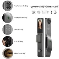 Ninova Akıllı Çelik Kapı Kilidi NAK27 Wifi Tuya Akıllı 3D Yüz Tanıma Parmak İzi